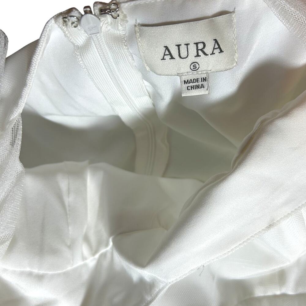 Vintage Aura White Tulle Ballerina Angel Fairy Whimsy Tiered Ruffle Dress SMALL - Picture 6 of 7